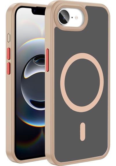 Apple Uyumlu iPhone 17e Kılıf M-safe Şarj Özellikli Mat Arka Yüzey Zore Sio Kapak - Rose Gold