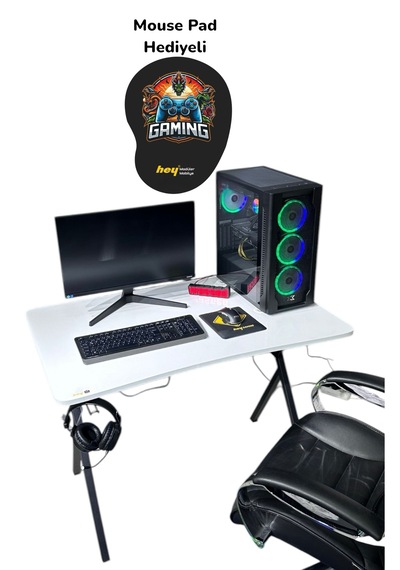 Heygaming2 Profesyonel Oyuncu Masası Beyaz 110 Cm Beyaz - Siyah