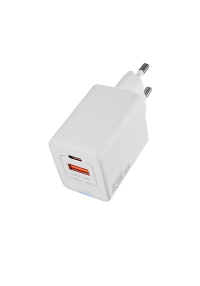 S-link Sl-ecg45 Type Usb-c 45w Pd + 18w Usb Qc 3.0 Gan Beyaz Hızlı Şarj Adaptörü 45w
