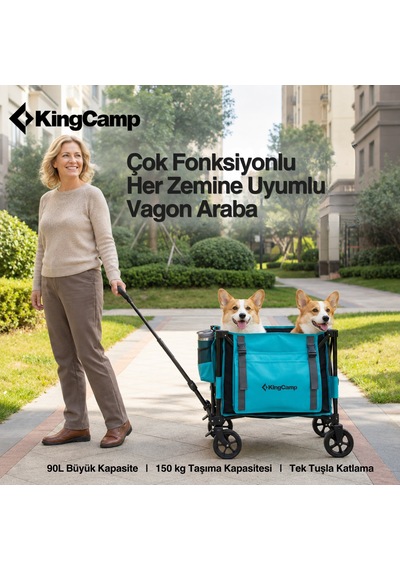 Kingcamp Cube S5 I Çok Amaçlı 90 L Katlanır Vagon Araba