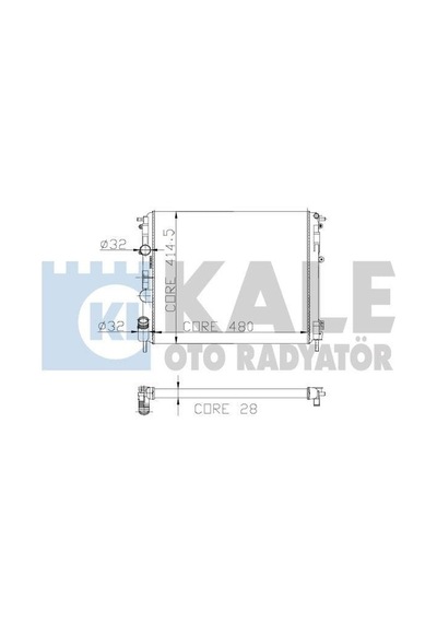 KALE OTO Radyatör 0528312AL Su Radyatörü CLIO II 99- 1.2I D7F 1.2 16V D4F Ac Kangoo I 98- 1.2 D7F Mt Ac 2 Sıra Al-Pl