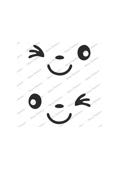 2 Adet Araba Araç Oto Yan Ayna Gülen Yüz Araba Sticker 00968
