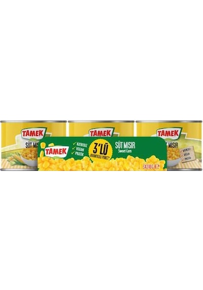 Tamek Mısır Konservesi 3x210 Gr X 3 Adet