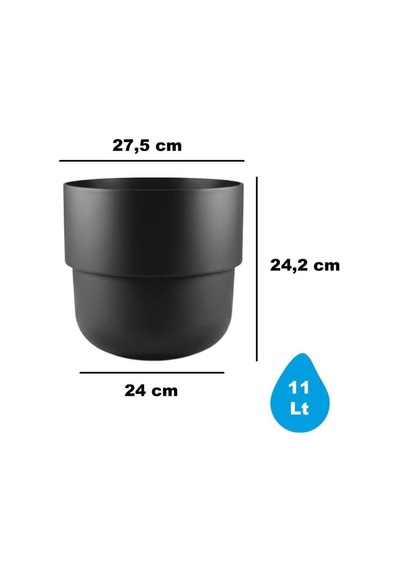 So-kup4 Kuple No 4 Plastik Saksı Takımı İç Kovalı 11 Lt Siyah 6 Adet
