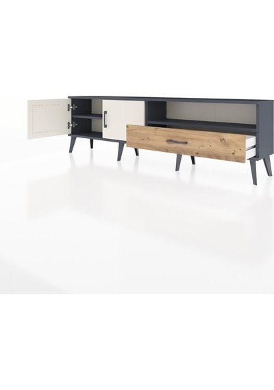 Arges Tv Ünitesi 2 Raflı Tek Çekmeceli 2 Kapaklı 176x30x51 Antrasit-aytaşı/çam Aytası/atlas Çam Arges Tv Ünitesi 2 Raflı Tek Çekmeceli 2 Kapaklı 176x30x51 Antrasit-aytaşı/çam Aytası/atlas Çam