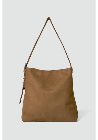 Shule Bags Vague Süet Omuz Çantası Camel Camel