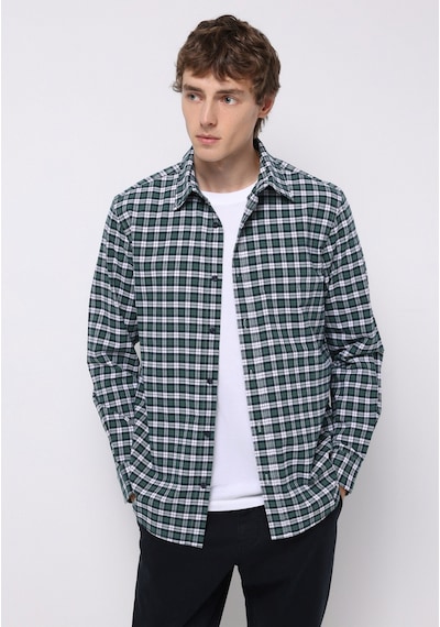 Colin's Colins Regular Fit Shirt Neck Ekoseli Erkek Yeşil Uzun Kol Gömlek Cl1076492 Q1.v2 Grn Yeşil