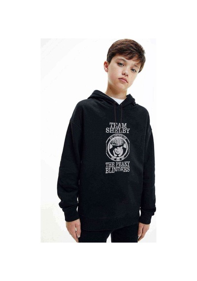 Tshirthane Peaky Blinders Team Tommy Shelby Baskılı Unisex Çocuk Sweatshirt Siyah