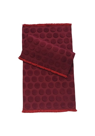 Welsoft Puantiyeli Bambo Klozet Takımı 2 Pcs Bordo