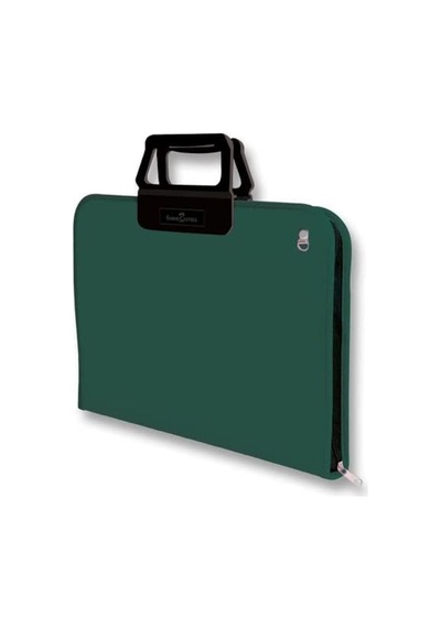 Faber-Castell 38x55 cm Koyu Yeşil Proje Çantası,Geniş İç Hacim, Ergonomik Taşıma Askılığı, PP Malzeme