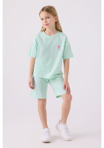 U.S. Polo Assn. U.s. Polo Assn Kız Çocuk Mavi Bermuda Takım 5274-43896 Mavi
