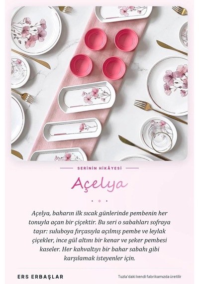Açelya Lüx Rölyefli 22 Parça 6 Kişilik Kahvaltı Takımı Seti Diğer