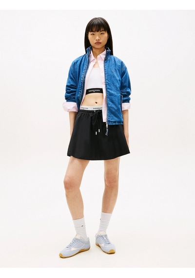 Tommy Hilfiger Tjw Bel Bandı Detaylı Poplin Kadın Siyah Etek Dw0dw22299bds