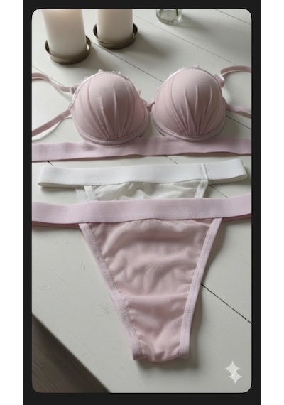 Trend Dokunuş Kadın 2'li Ekru-açık Pembe İstiridye Model Saten Şeritli Tül Detaylı Dolgulu Sütyen Külot İç Çamaşırı Takımı Pembe - Ekru Trend Dokunuş Kadın 2'li Ekru-açık Pembe İstiridye Model Saten Şeritli Tül Detaylı Dolgulu Sütyen Külot İç Çamaşırı Takımı Pembe - Ekru