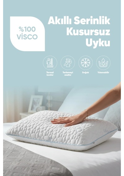 Akıllı Soğuk Cool Actıve Kumaş - Tombul Visko Yastık - Terleme Ve Isı Önleyici Ortopedik Yastık 1 Adet Çok Renkli