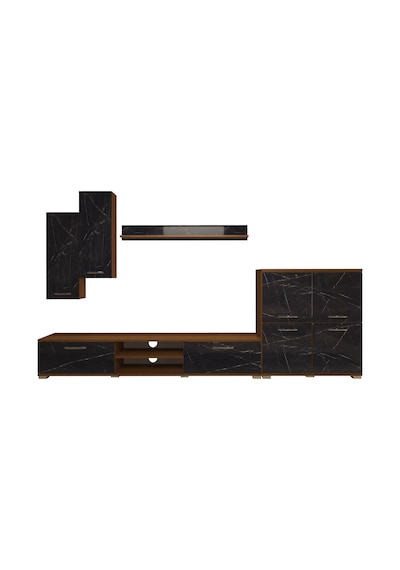 Decoraktiv Eko 6 Mdf Dvd Tv Ünitesi Tv Sehpası Ceviz - Siyah Mermer