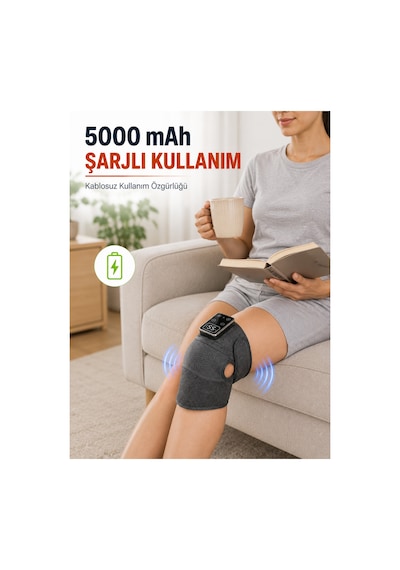Isıtmalı Ve Titreşimli Diz Masaj Aleti Şarjlı Dijital Ekranlı 5000 Mah Masaj Cihazı Diğer