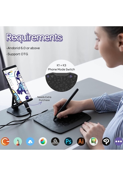 Gaomon S630 5x3.2 Inc Osu 4 Ekspres Tuşlu Grafik Tabletler
