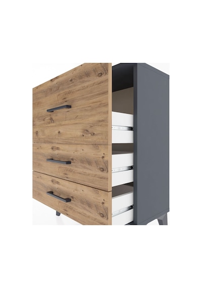 Arges Komodin 3 Çekmeceli 60x30x80 Antrasit-çam Antrasit