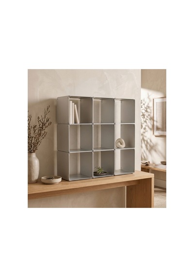 Node 9'lu Modüler Metal Açık Raf Ünitesi Çok Amaçlı Küp Kitaplık 50x50 Cm Gümüş - 944249484 Gümüş Node 9'lu Modüler Metal Açık Raf Ünitesi Çok Amaçlı Küp Kitaplık 50x50 Cm Gümüş - 944249484 Gümüş