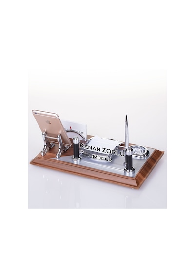Wood Art Masaüstü İsimlik Seti Ahşap Ofis Masa İsimliği