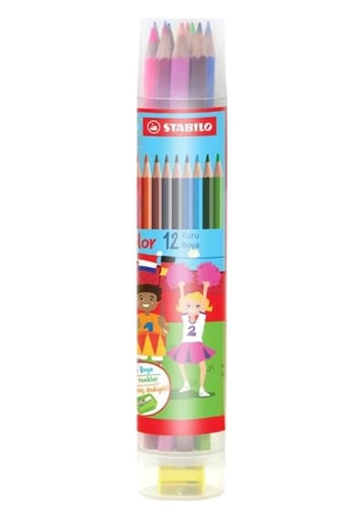 Color Kuru Boya Kalemi Seti, 12 Renk, Plastik Tüp Diğer