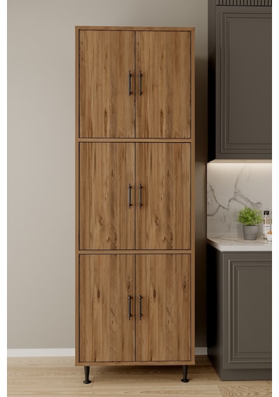 Aeka Ae-3015 Mercan 6 Kapaklı Çok Amaçlı Dolap Raflı Mutfak Kiler Banyo 195 63 35 Çok Amaçlı Dolap Çam - Çam