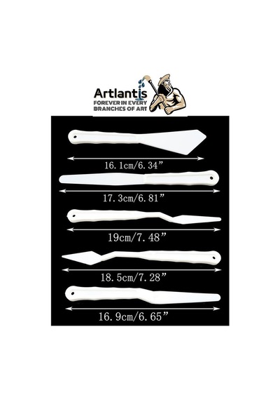 Palet Rulo Fırça Ponpon Fırça Ve Plastik Spatula 4'lü Set 1 Paket Resim Hobi Sanat Etkinlik Resim Paleti