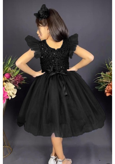 Mnk Baby & Kids Tüllü Kız Çocuk Kpl Elbise Mnk0526 Siyah