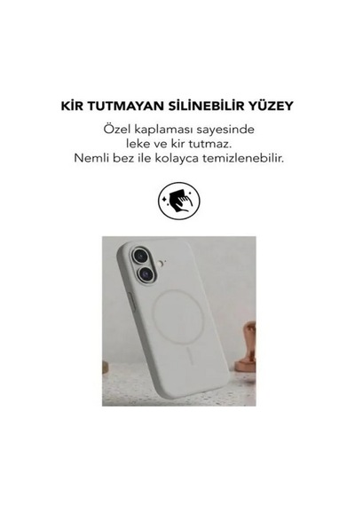Apple İphone 16 Uyumlu Magsafe Lansman Silikon Kılıf Gri