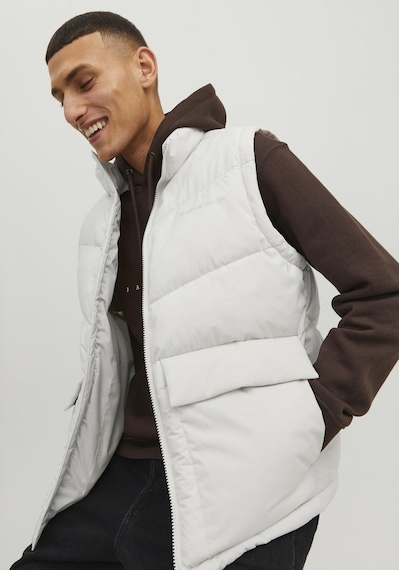 Jack & Jones Mat Yüzey Dolgulu Yelek - Vesterbro 12238853 Moonbeam Koyu Siyah