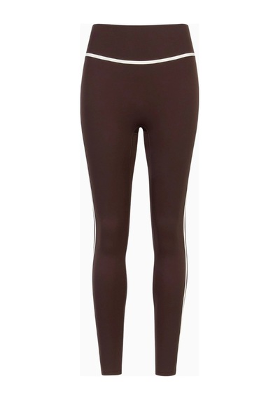Because Of Alice Base Contrast Trim Leggings Yüksek Bel Şekillendirici Kadın Tayt Kahverengi
