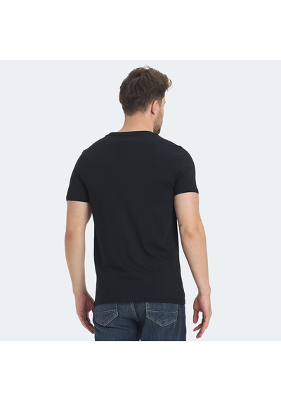 Slazenger RATAN Erkek Baskılı Siyah Tişört