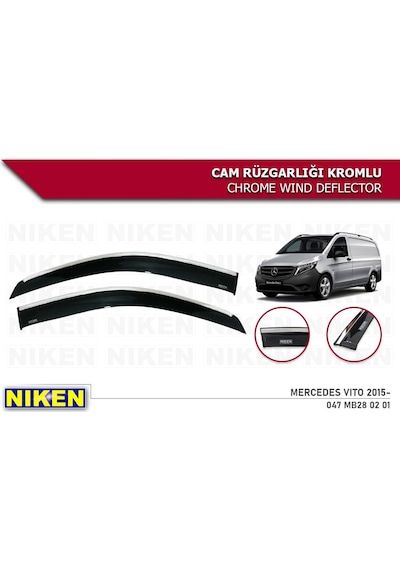 Mercedes Vito Kromlu Cam Rüzgarlığı 2' Li Niken 2015+