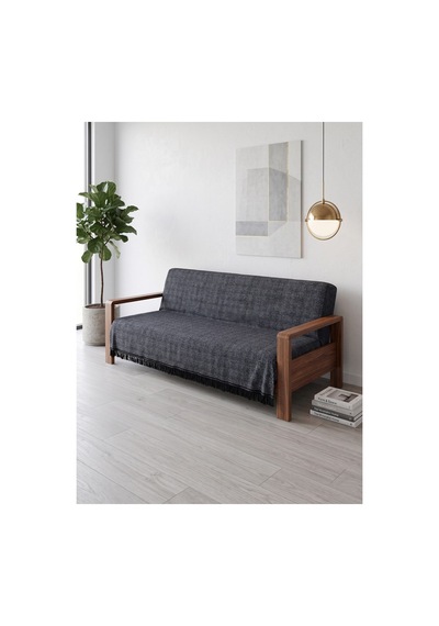 Çok Amaçlı Pamuklu Örtü- Kanepe-koltuk Şalı-koltuk Örtüsü 170x220 Siyah-556