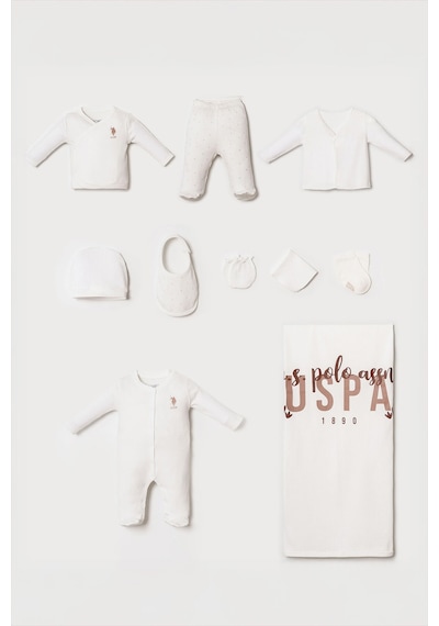 U.s. Polo Assn. Kız Bebek Beyaz Hastane Çıkışı 10 Lu Set 5274-50063 Beyaz