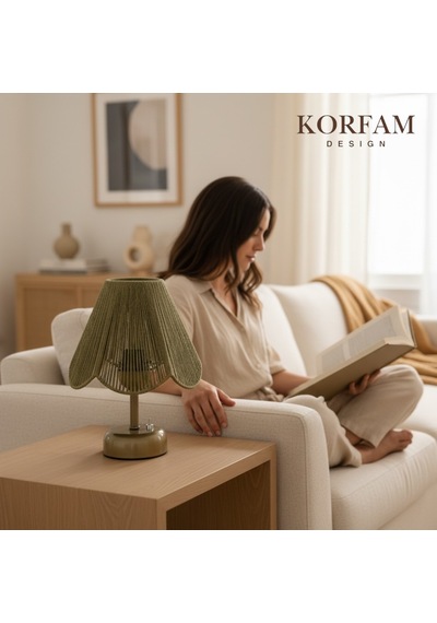 Rosalinda Modeli - Yeşil Çiçek Şeklinde Kablosuz Pilli Masa & Gece Lambası Çok Renkli