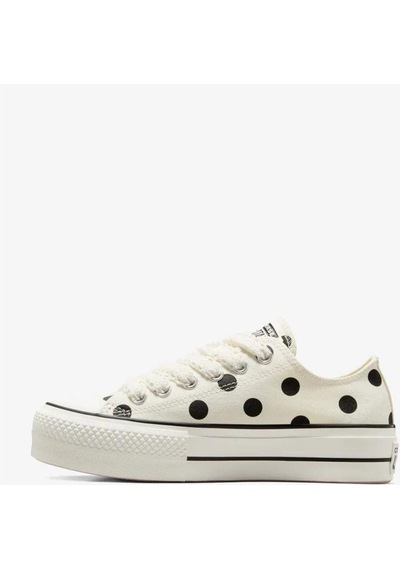 Converse Chuck Taylor All Star Lift Polka Dots Kadın Krem Platform Sneaker-6618 Krem
