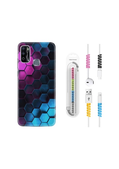 Infinix Hot 9 Play Kılıf Kablo Koruyuculu Petek 1825