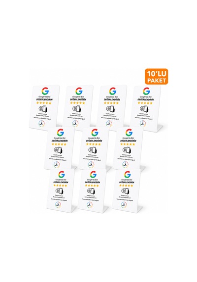 Premium Nfc Google Değerlendirme Standı 10 Lu Paket
