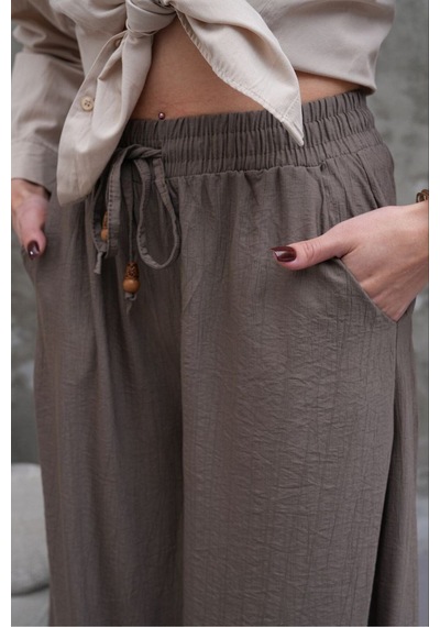 Rawea Kadın Modal Kumaş Etek Pantolon - Oversize & Geniş Paça Füme