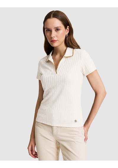 Pierre Cardin Kadın Ekru Tişört Basic 50320697-vr019