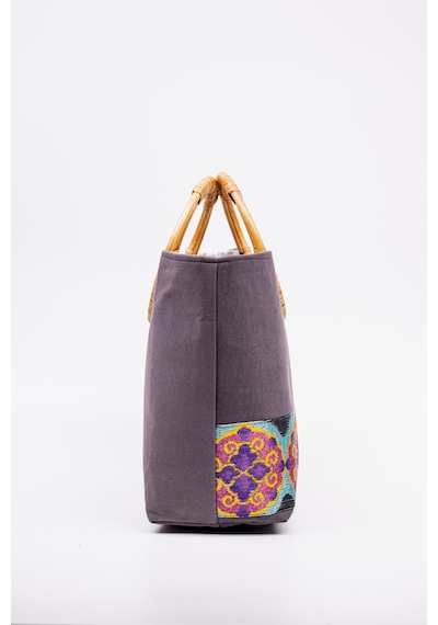 Fabric Craft Bag Kadın El Çantası Denim Etnik Bordürlü Mavi