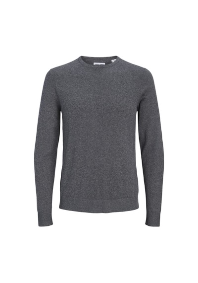 Jack & Jones Erkek Bisiklet Yaka Triko Kazak - Emil - 12208364 Dark Grey Melange