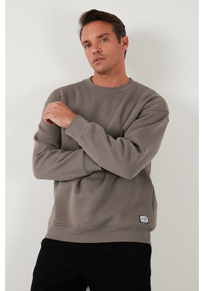 Buratti Regular Fit Bisiklet Yaka Pamuklu Içi Tüylü Yumuşak Şardonlu Erkek Sweat 5905255 Toprak