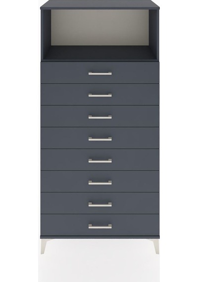 Hyperion Dolap Tek Raflı 8 Çekmeceli 88x44x182 Antrasit-antrasit Antrasit