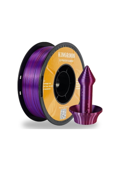 Üç Renkli Silk Pla Filament Kırmızı-altın-mor Canlı Parlak Renk Geçişi 1.75mm 1 Kg
