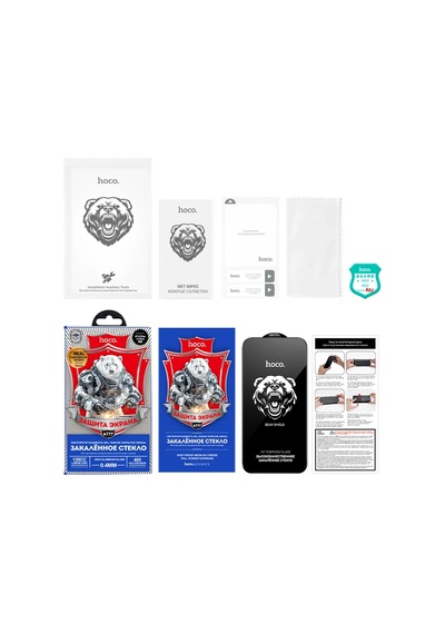 Hoco. Apple iPhone Uyumlu 14 Pro Max Bear Shield Hd Cam Ekran Koruyucu - Siyah