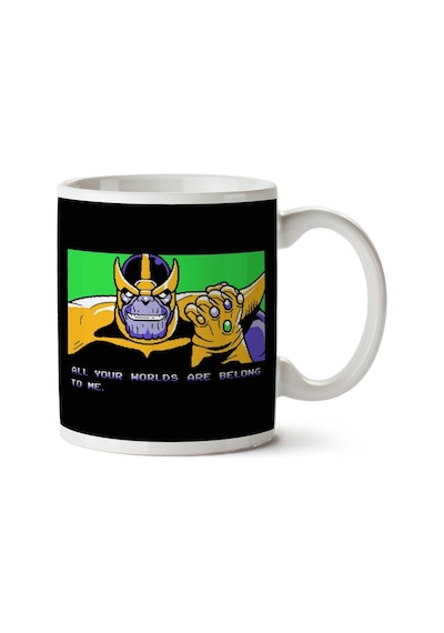 Tüm Dünyalarınız Bana Aittir Thanos Zero Wing İki Tarafı Baskılı Kupa Bardak Çok Renkli