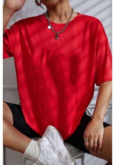 Flood Of Style Unisex Los Angles Tasarım T-shirt Kırmızı